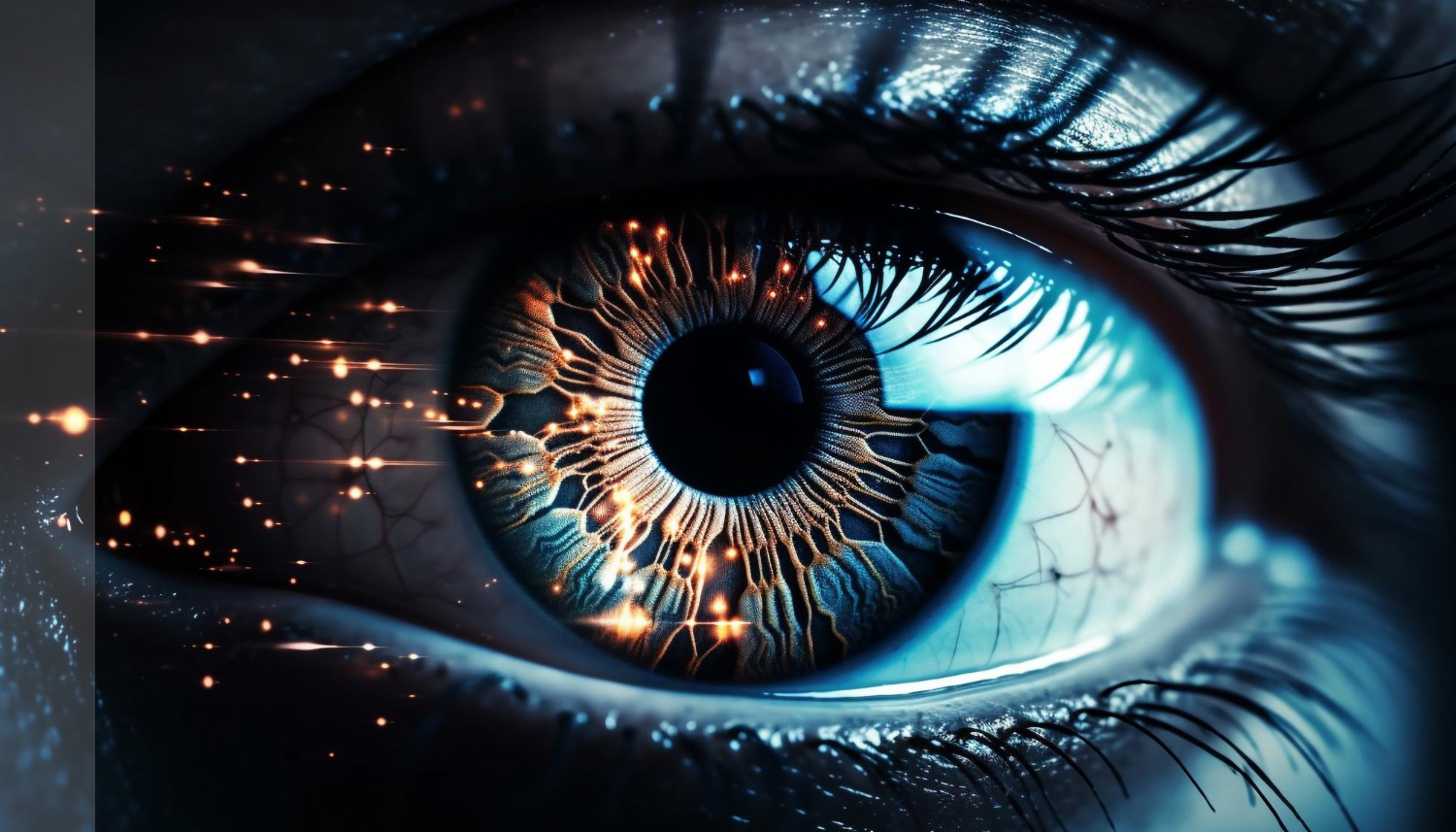 Auge mit Leiterplattenoptik in der Iris